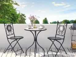 Set bistrot Pieghevole CARIATI Metallo Nero