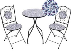 Set bistrot Pieghevole CAMPRENA Metallo Nero