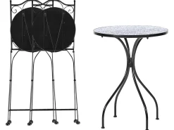 Set bistrot Pieghevole CAMPRENA Metallo Nero