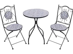 Set bistrot Pieghevole CAMPRENA Metallo Nero