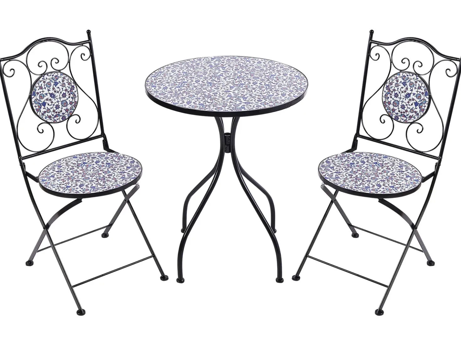 Set bistrot Pieghevole CAMPRENA Metallo Nero