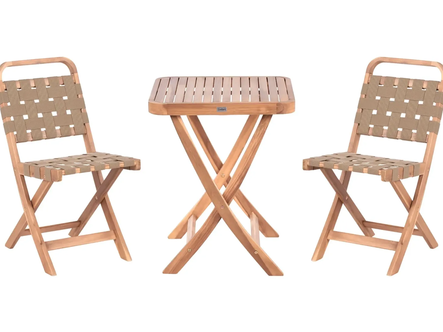 Set bistrot Pieghevole CALCIANO Legno di acacia certificato Marrone