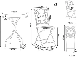 Set bistrot Pieghevole CASARIO Metallo Nero
