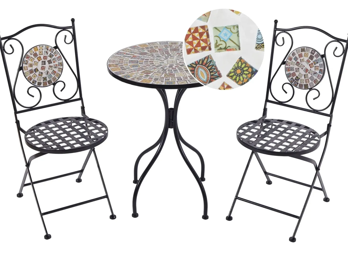 Set bistrot Pieghevole CASARIO Metallo Nero