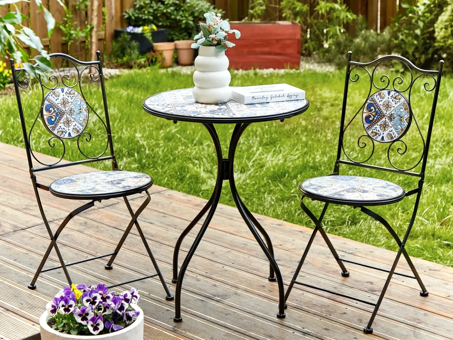 Set bistrot Pieghevole CIVITA Metallo Nero