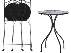 Set bistrot Pieghevole CIVITA Metallo Nero