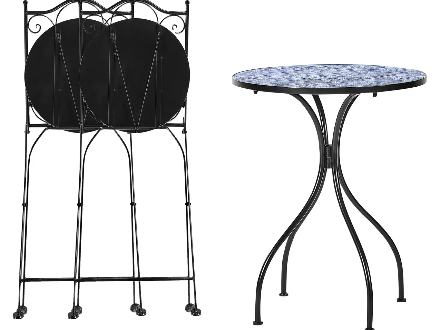 Set bistrot Pieghevole CIGLIANO Metallo Nero