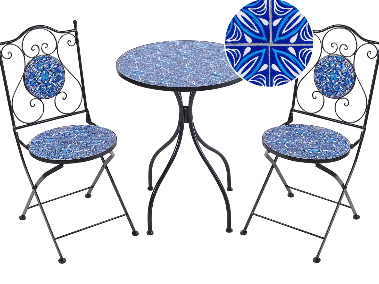 Set bistrot Pieghevole CIGLIANO Metallo Nero