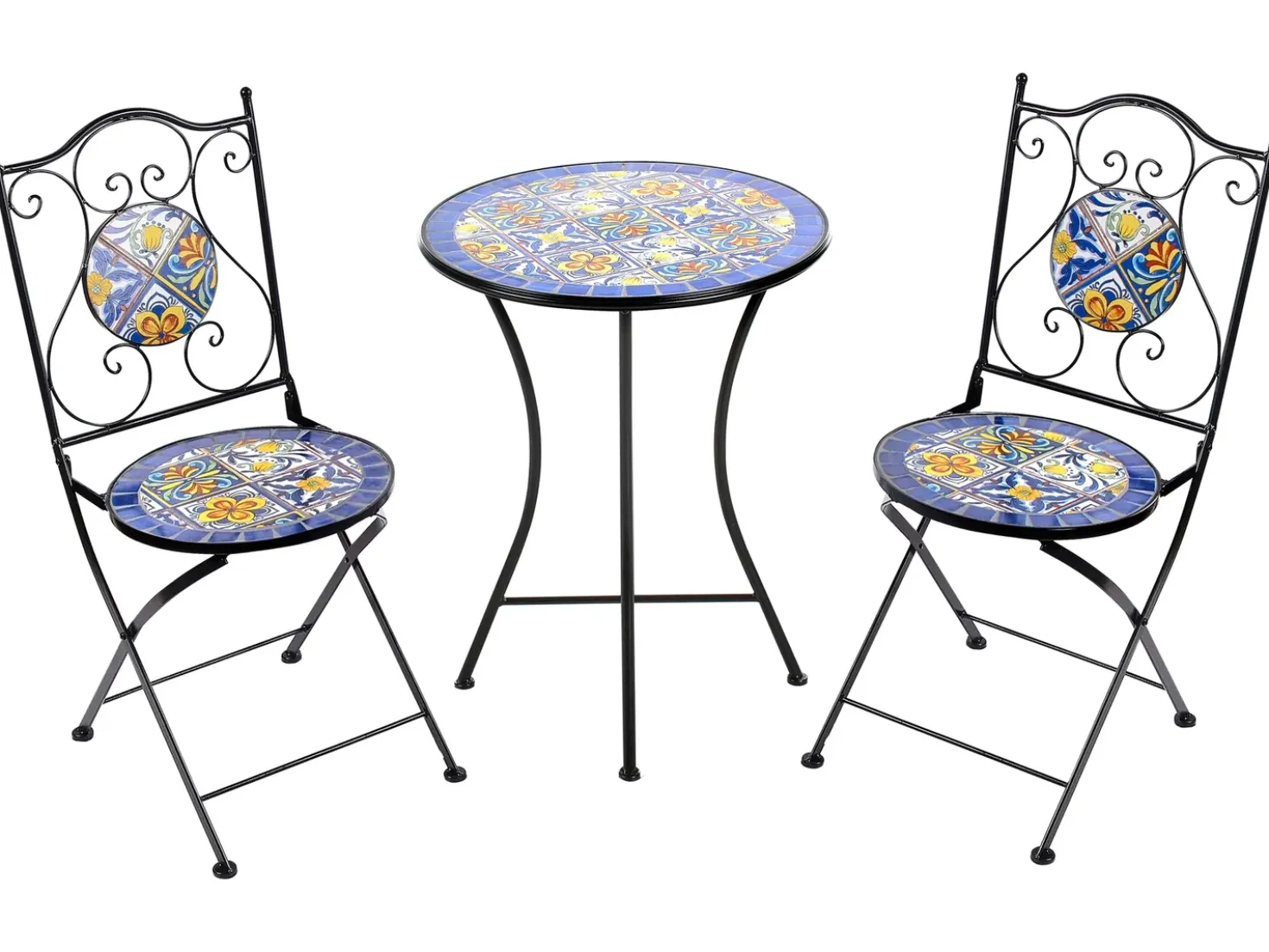 Set bistrot Pieghevole CORIANO Metallo Nero