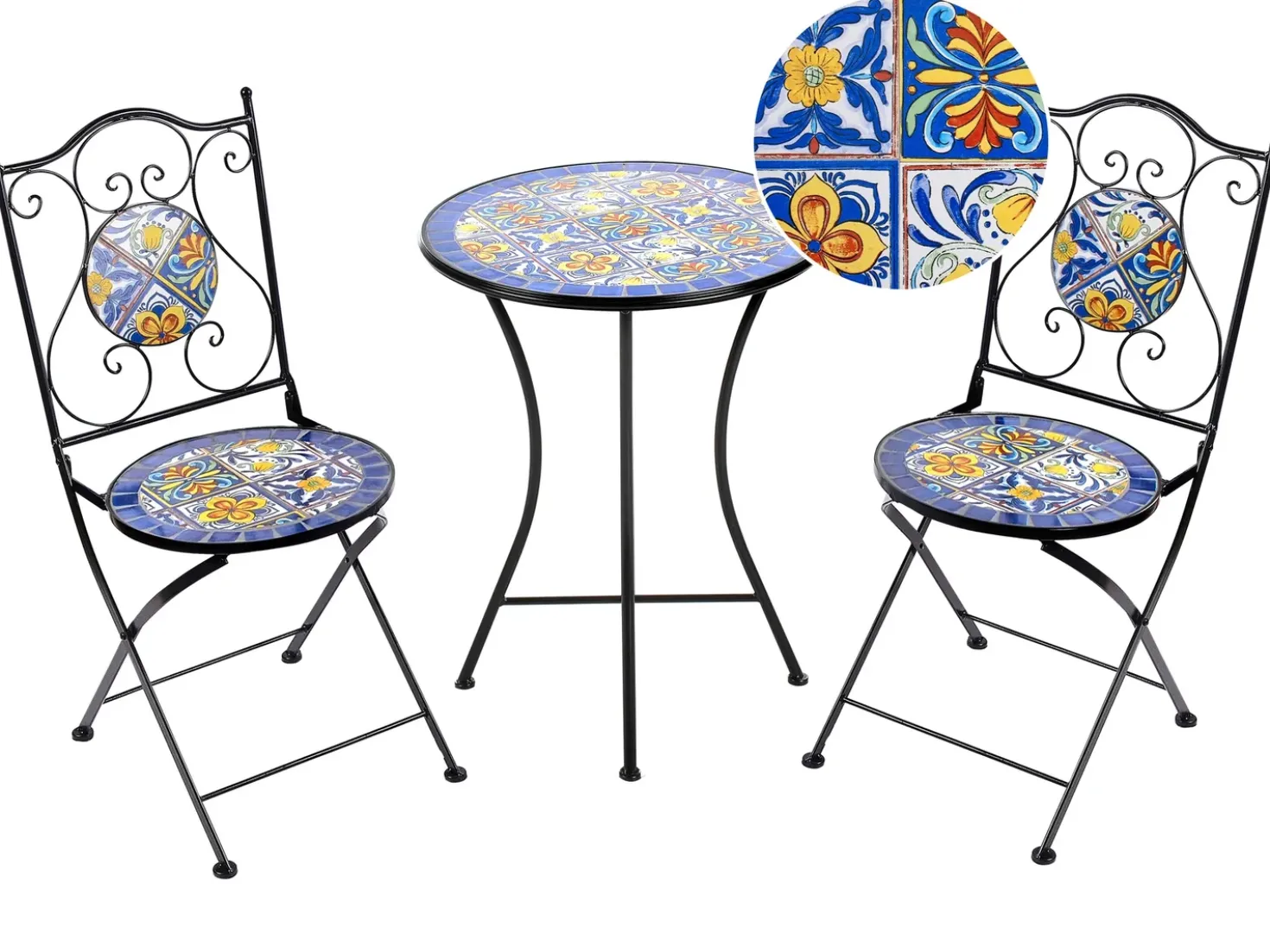 Set bistrot Pieghevole CORIANO Metallo Nero