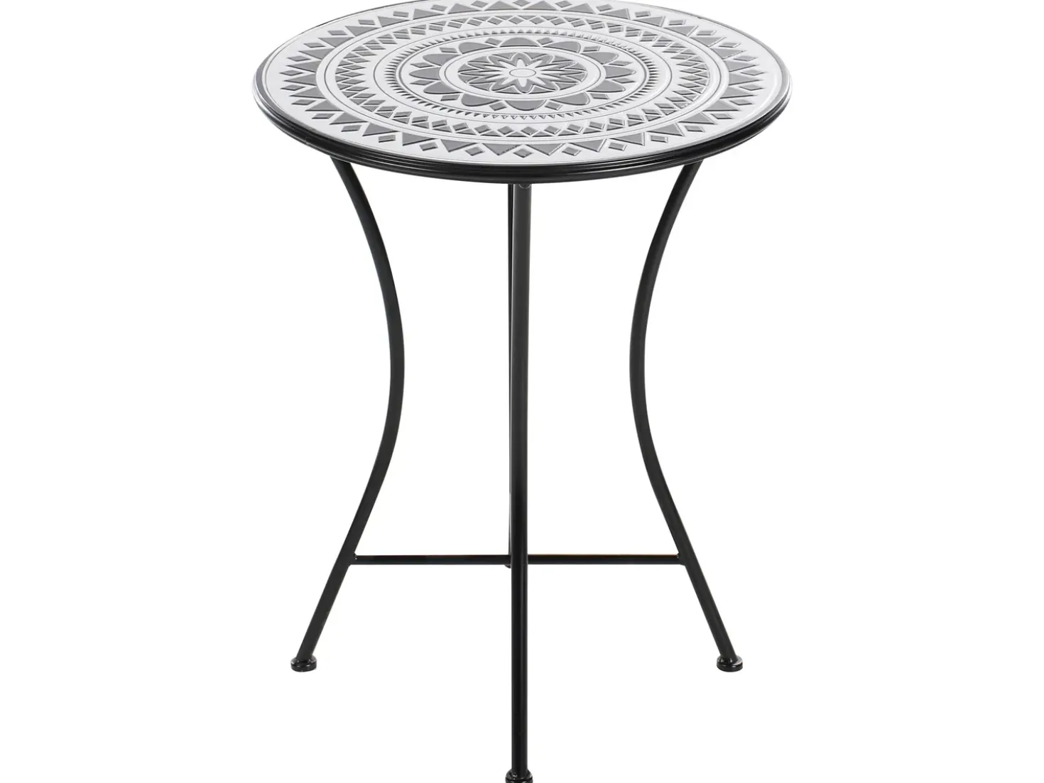 Set bistrot Pieghevole COMISO Metallo Nero/Bianco