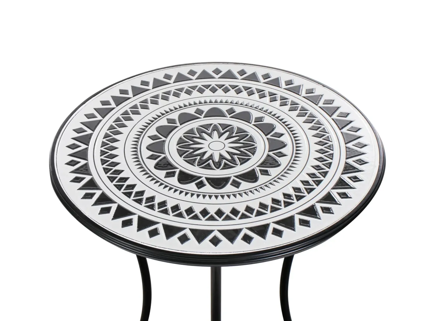 Set bistrot Pieghevole COMISO Metallo Nero/Bianco