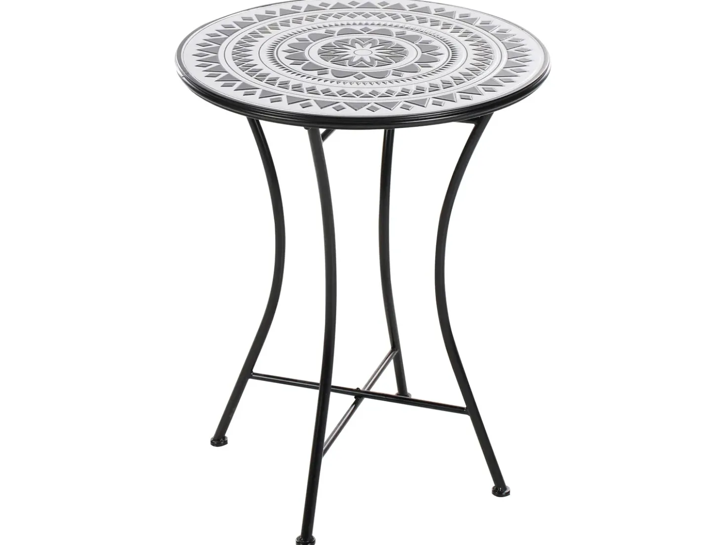 Set bistrot Pieghevole COMISO Metallo Nero/Bianco