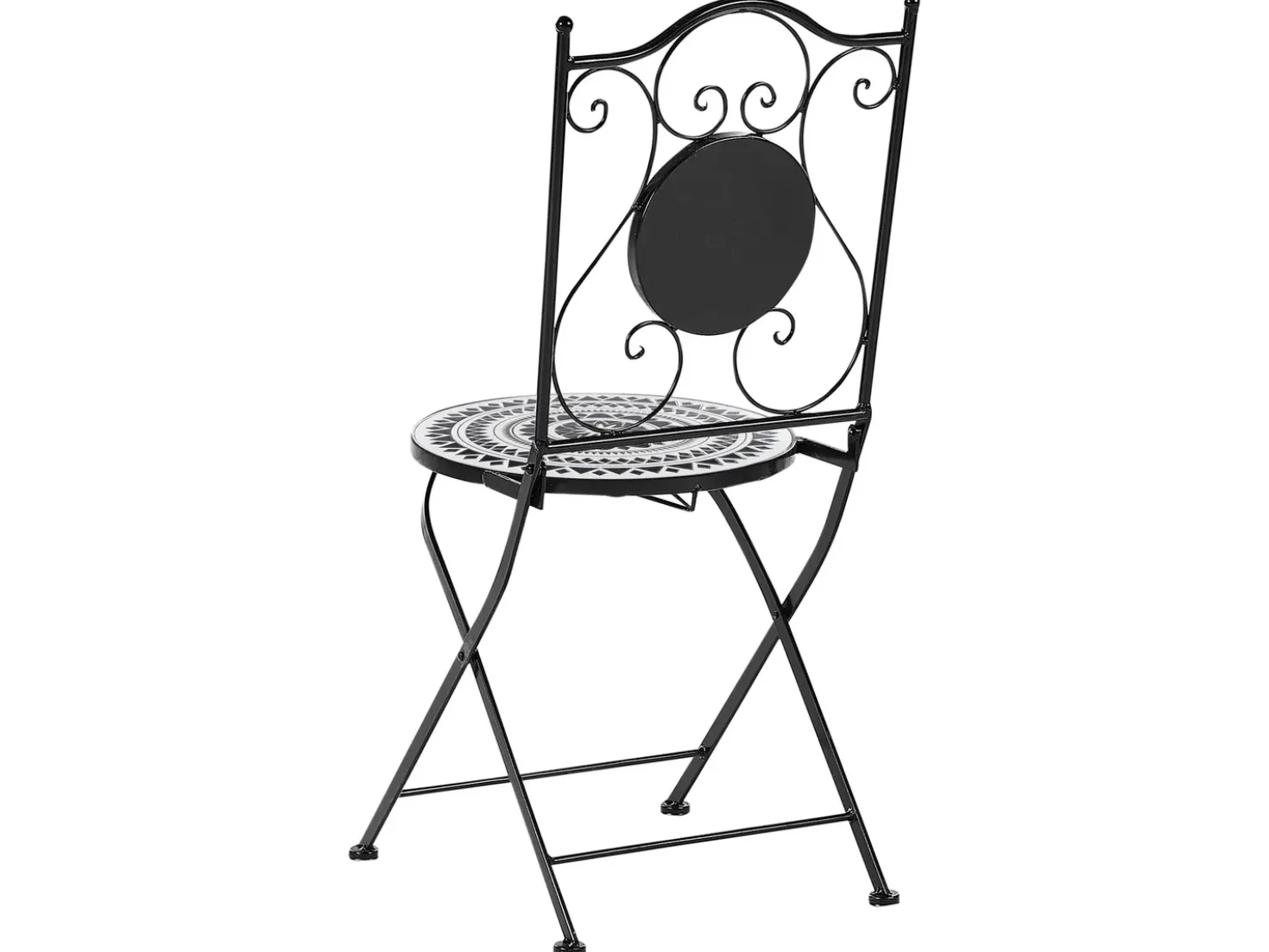 Set bistrot Pieghevole COMISO Metallo Nero/Bianco