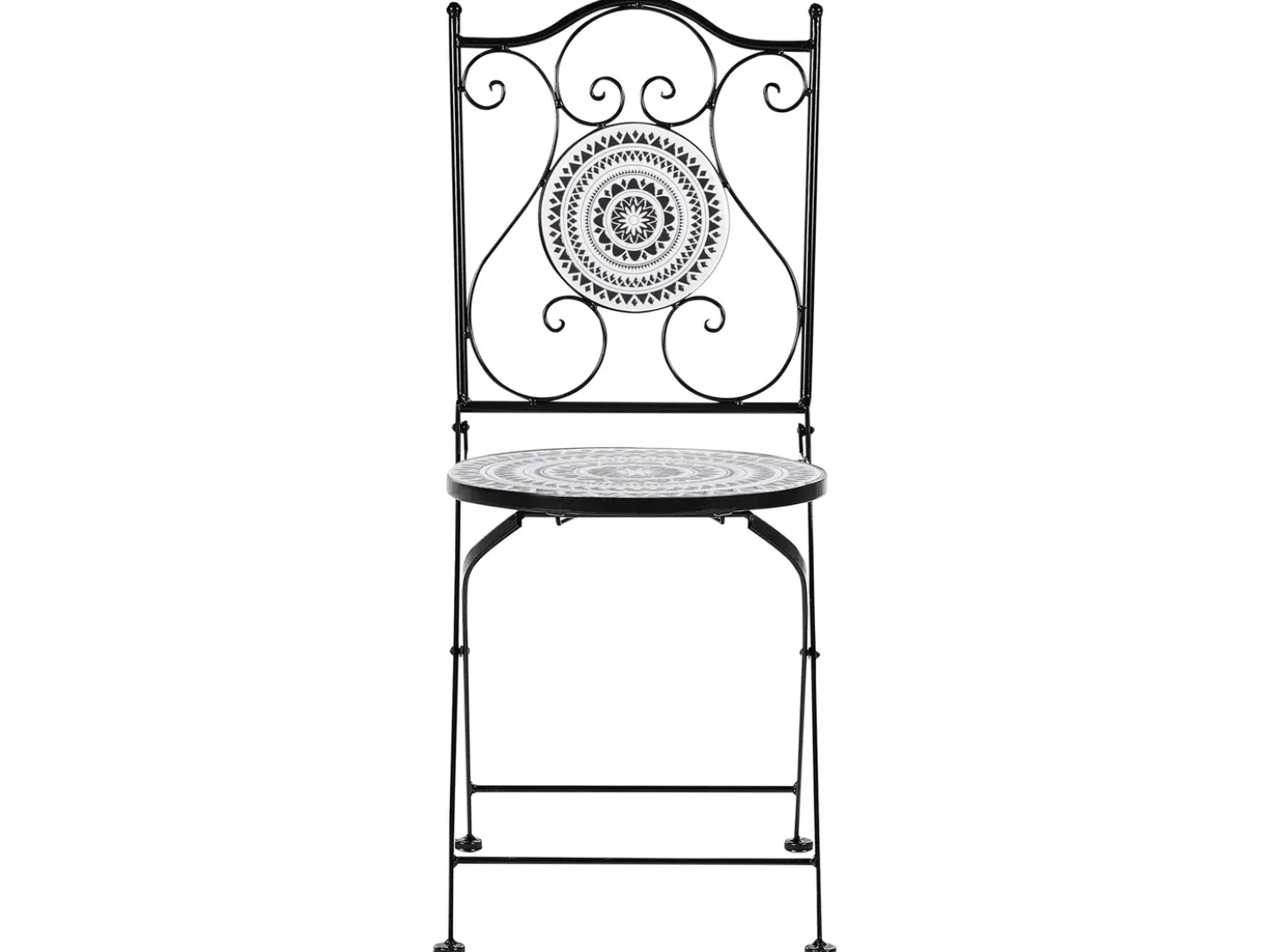 Set bistrot Pieghevole COMISO Metallo Nero/Bianco