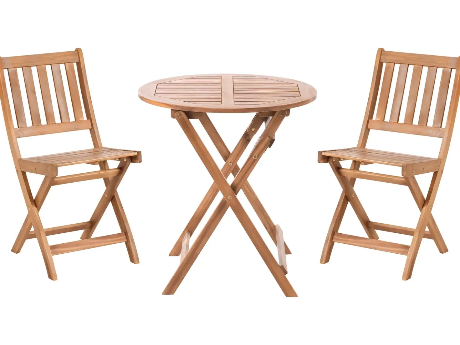 Set bistrot Pieghevole FEBBIO Legno di acacia certificato Marrone