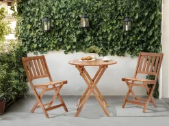 Set bistrot Pieghevole FEBBIO Legno di acacia certificato Marrone