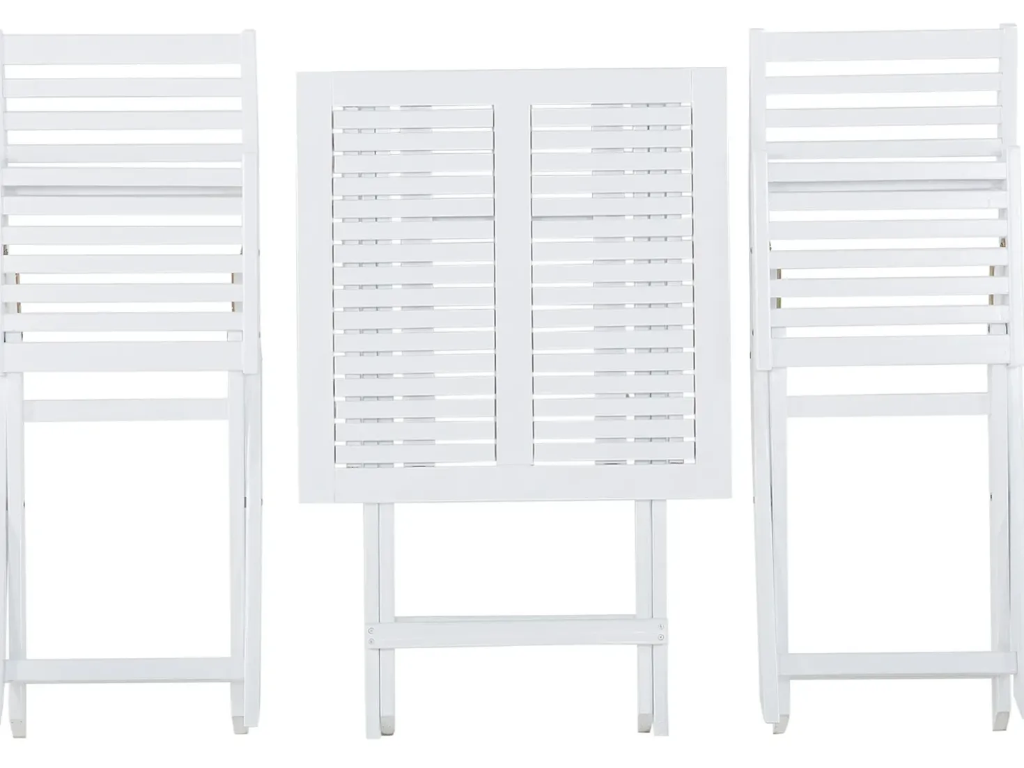 Set bistrot Pieghevole FIJI Legno d'acacia Bianco
