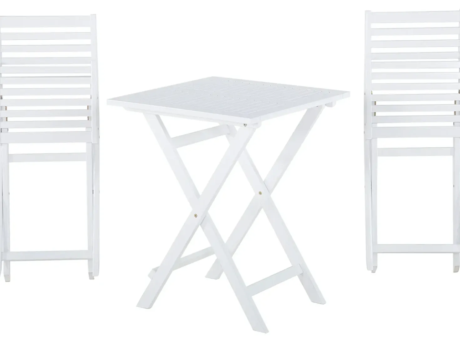 Set bistrot Pieghevole FIJI Legno d'acacia Bianco