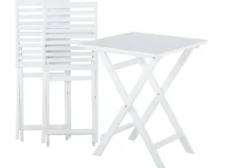 Set bistrot Pieghevole FIJI Legno d'acacia Bianco