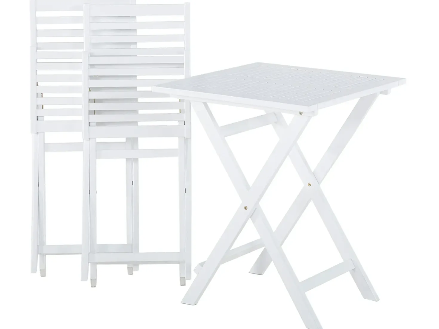 Set bistrot Pieghevole FIJI Legno d'acacia Bianco