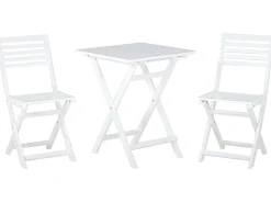 Set bistrot Pieghevole FIJI Legno d'acacia Bianco