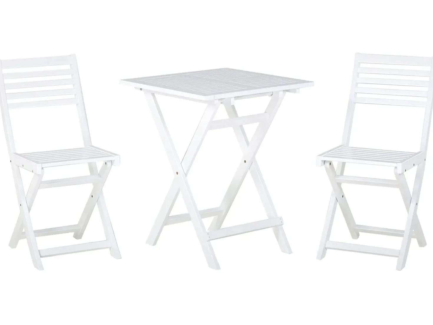 Set bistrot Pieghevole FIJI Legno d'acacia Bianco