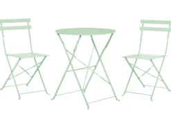 Set bistrot Pieghevole FIORI Metallo Verde menta
