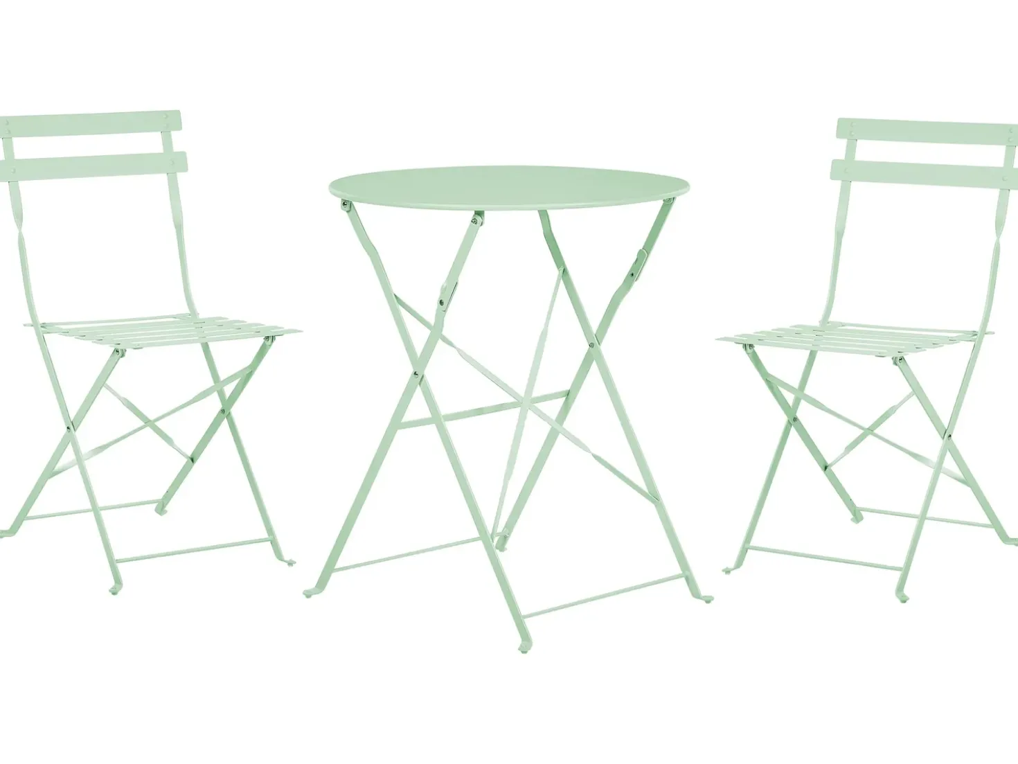 Set bistrot Pieghevole FIORI Metallo Verde menta