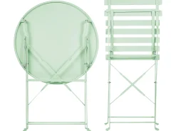 Set bistrot Pieghevole FIORI Metallo Verde menta