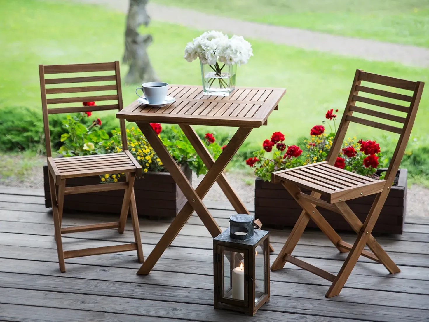 Set bistrot Pieghevole FIJI Legno d'acacia Marrone chiaro