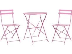 Set bistrot Pieghevole FIORI Metallo Rosa