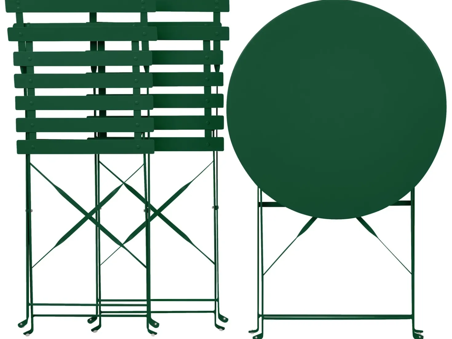 Set bistrot Pieghevole FIORI Metallo Verde scuro