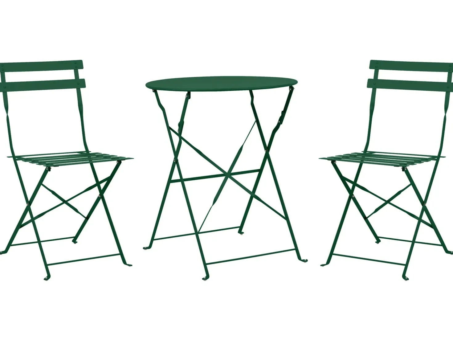 Set bistrot Pieghevole FIORI Metallo Verde scuro