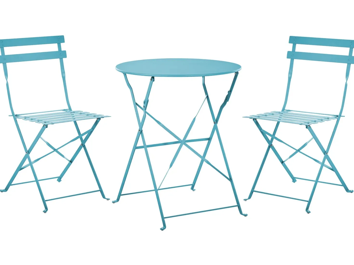 Set bistrot Pieghevole FIORI Metallo Blu oltremare