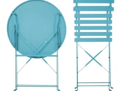 Set bistrot Pieghevole FIORI Metallo Blu oltremare