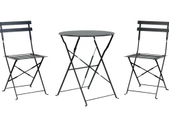 Set bistrot Pieghevole FIORI Metallo Nero