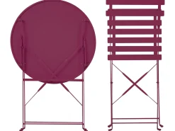 Set bistrot Pieghevole FIORI Metallo Bordeaux
