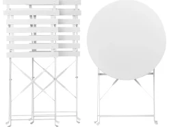 Set bistrot Pieghevole FIORI Metallo Bianco