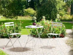 Set bistrot Pieghevole FIORI Metallo Bianco