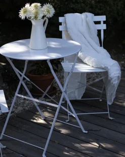Set bistrot Pieghevole FIORI Metallo Bianco
