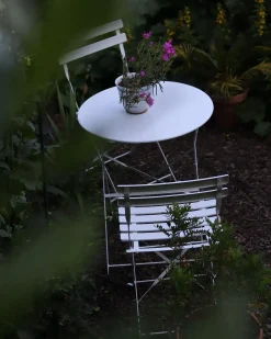 Set bistrot Pieghevole FIORI Metallo Bianco