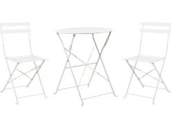 Set bistrot Pieghevole FIORI Metallo Bianco