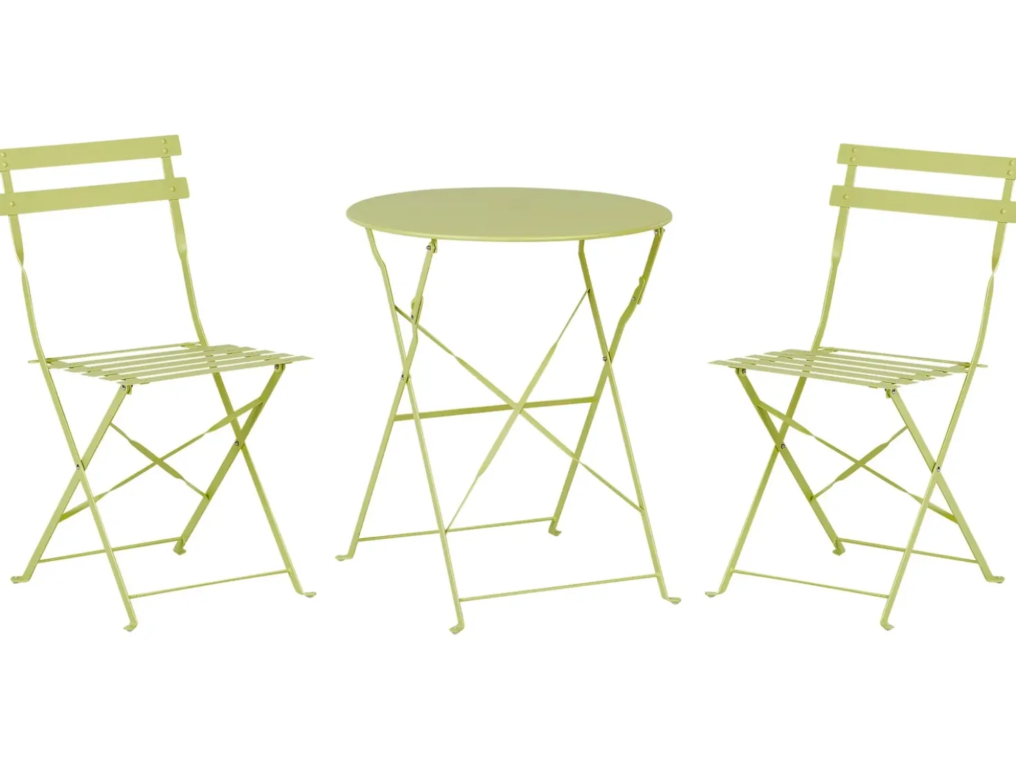 Set bistrot Pieghevole FIORI Metallo Verde lime