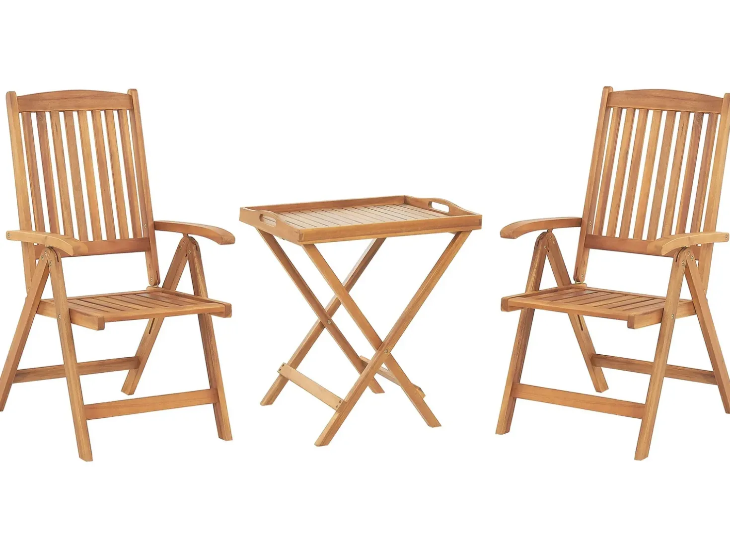 Set bistrot Pieghevole JAVA Legno d'acacia Marrone chiaro