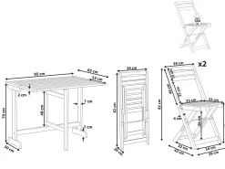 Set bistrot Pieghevole LENOLA Legno d'acacia Marrone