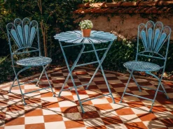 Set bistrot Pieghevole PAVIA Metallo Blu