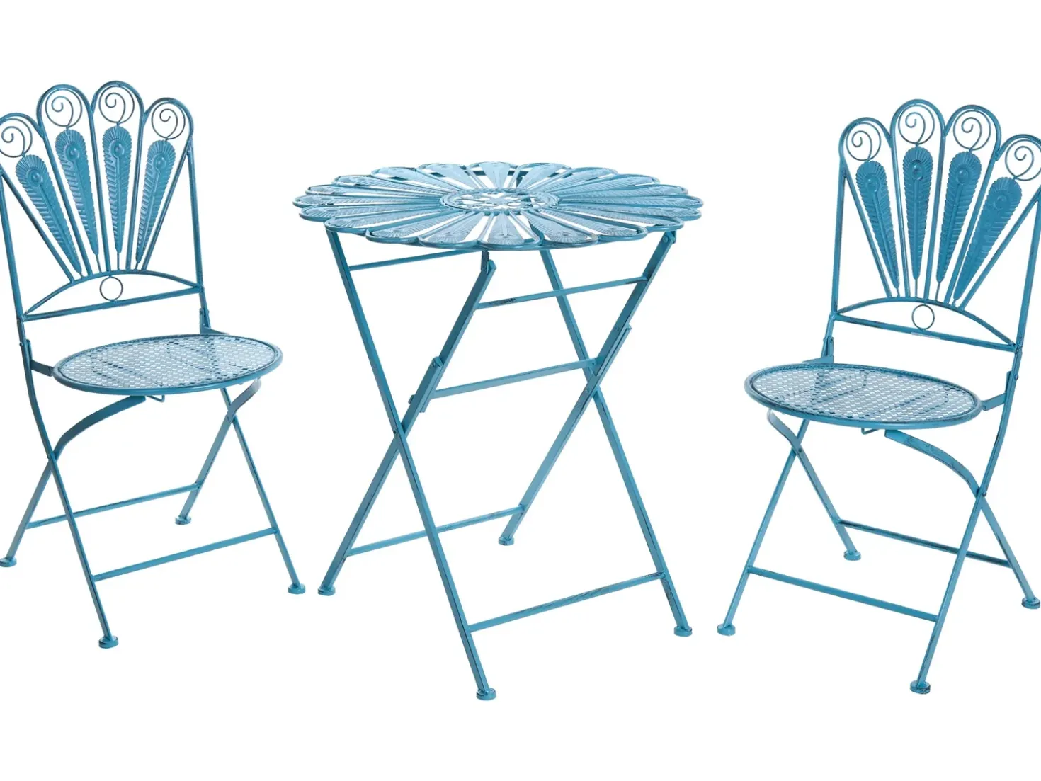 Set bistrot Pieghevole PAVIA Metallo Blu