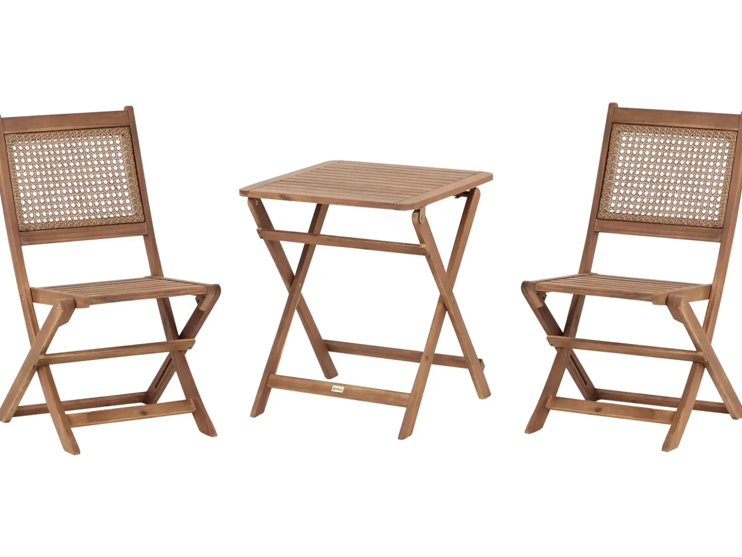 Set bistrot Pieghevole PARAGGI Legno di acacia certificato Marrone