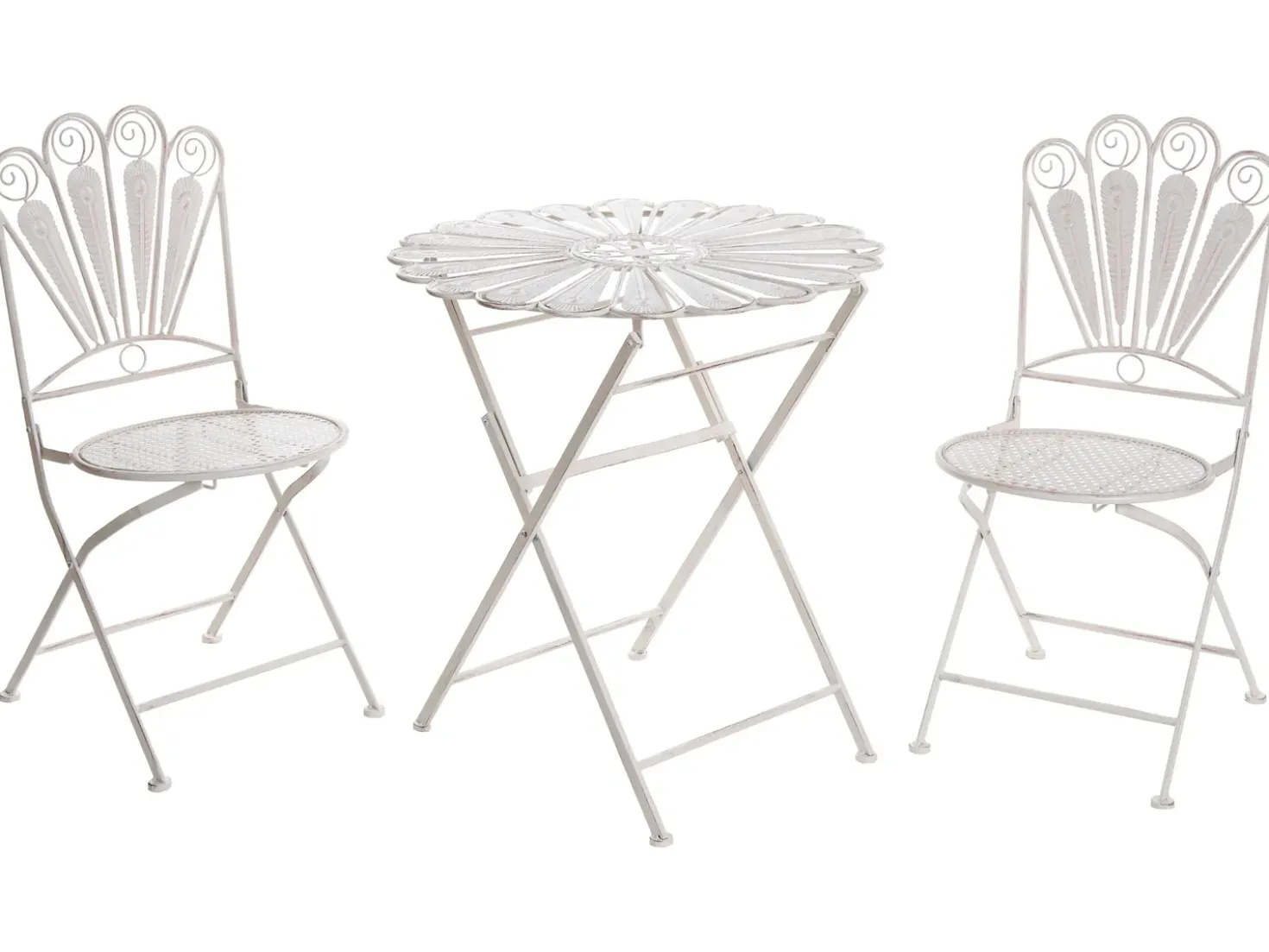 Set bistrot Pieghevole PAVIA Metallo Bianco sporco